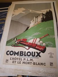 manifesto poster pubblicitario Combloux mont blanc
