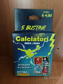 Box 5 bustine Figurine Calciatori Panini 2023/2024