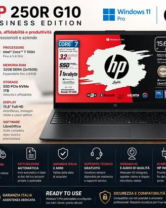 Notebook Hp G10R Core7 150u 32Gb SSD 1Tb Win11 Pro