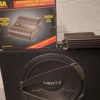 soobwoofer 30 cm Herzt con cassa+amplificatore240W