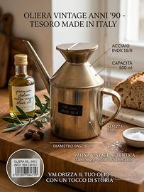 Oliera vintage 1990 italiana acciaio inox