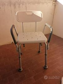 Sedia da Doccia Regolabile + Braccioli Rimovibili