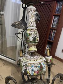 LAMPADARIO BRONZO CERAMICA