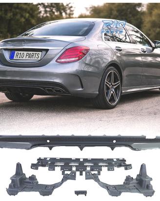DIFFUSORE MERCEDES CLASSE C W205 AMG 15-21 LOOK C6