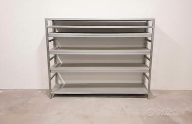 Scaffalatura in acciaio inox a 9 ripiani