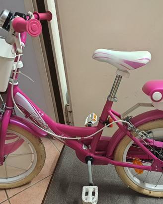 Bicicletta Rosa per bambini con rotelle 