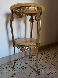 Tavolino (treppiede) in ottone e onice