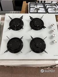 Piano cottura 4fuochi 60cm vetro bianco nuovo