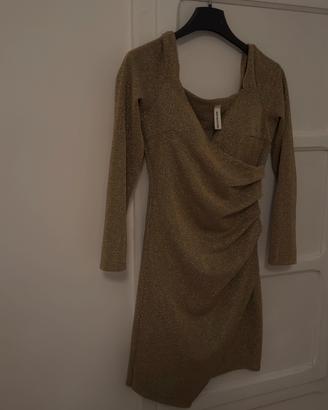 Vestito donna oro scintillante