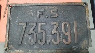 Targa locomotiva a vapore gruppo 735