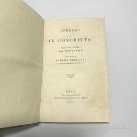 Libri Antico 1856 Lorenzo o Il Coscritto Bresciani