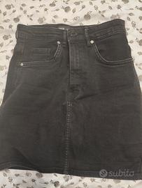 gonna mini zara denim nero taglia s