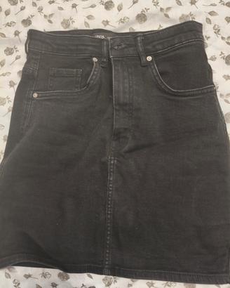 gonna mini zara denim nero taglia s