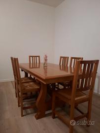 TAVOLO Lungo 200cm largo 90cm  più 6 SEDIE