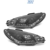 FARI PEUGEOT 206 98-08 LUCE DIURNA LED REALE FONDO