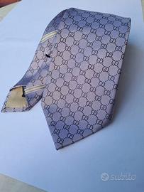 cravatta Gucci Lille/Grigio Seta 100% originale