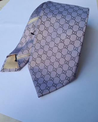 cravatta Gucci Lille/Grigio Seta 100% originale