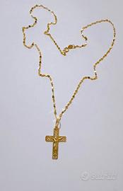 Collana con croce in oro giallo 18kt 750