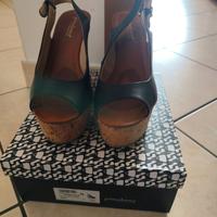 sandali con zeppa opentoe n°39