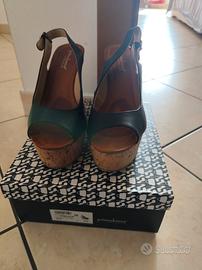 sandali con zeppa opentoe n°39
