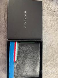 Portafoglio roncato uomo blue e nero in pelle.