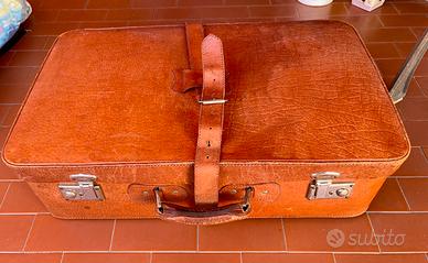 Valigia vintage in pelle anni 50/60
