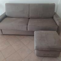 Divano letto con pouf contenitore 