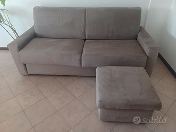Divano letto con pouf contenitore 