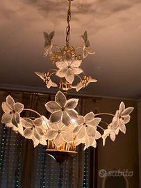 lampadario laccato oro