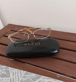 Montatura occhiali Gucci metallo rodiato 