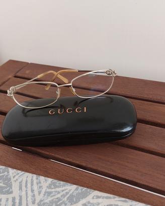 Montatura occhiali Gucci metallo rodiato 