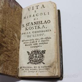 Libro Antico Vita e Miracoli di Stanislao Kostka