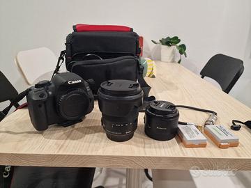 Canon Eos700D, accessori e 2 obbiettivi