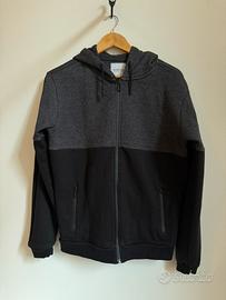 Felpa zip con cappuccio nera taglia M