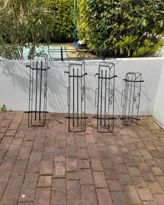 portavasi da balcone/ringhiera in ferro battuto