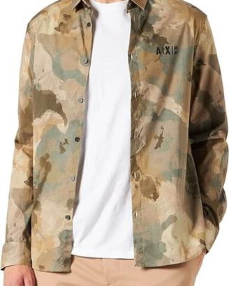 👕 Armani Exchange Camicia Mimetica Logo Frontale 