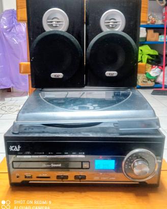 Giradischi radio lettore di cassette e cd