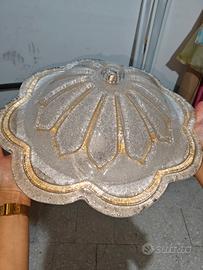 Plafoniera Vintage Vetro Granigliato Murano 41cm