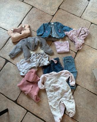 Set abbigliamento 50 capi bimba 6-9 mesi prenatal