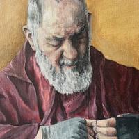 Padre Pio, Acrilico su Tela