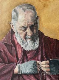 Padre Pio, Acrilico su Tela