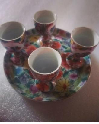 Set Liquore Vintage Porcellana Cinese "Millefleurs