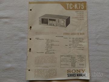 TC-K75 MANUALE DI SERVIZIO ORIGINALE SONY