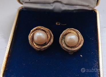 Orecchini vintage con Perla a clip