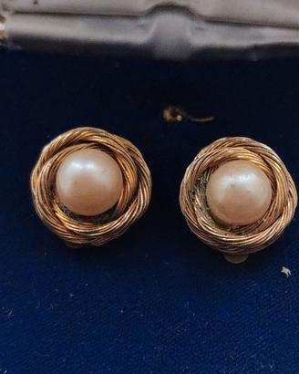 Orecchini vintage con Perla a clip