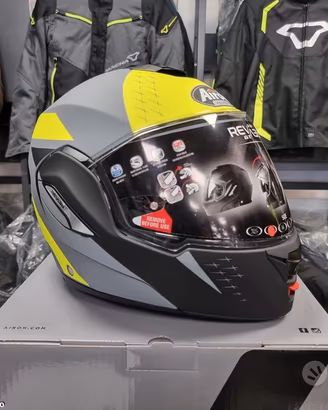 AIROH Casco Modulare REV19 - Leaden - Yellow Matt