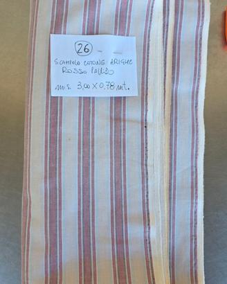 Tovaglia do cotone vintage a righe rossopallido(26