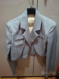 Blazer rosso, lungo, doppiopetto. Top per ape e se