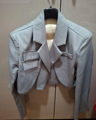 Blazer rosso, lungo, doppiopetto. Top per ape e se