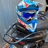 Casco cross con occhiali